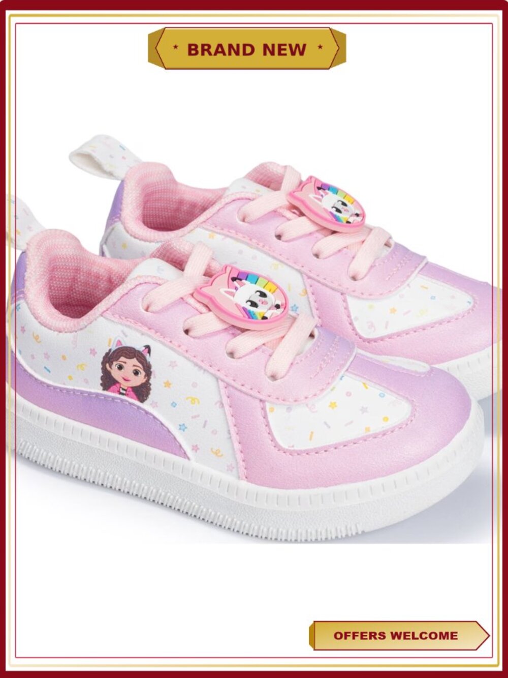Toddler Girls Retro Sneaker with Hook-and-Loop Closure - Size 7